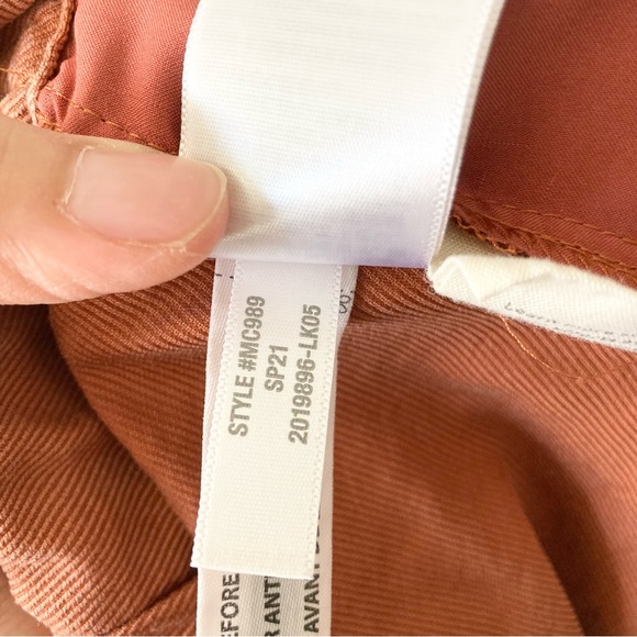 MADEWELL Tapered Huston Pull-On Crop Pants in Cognac Burnt Orange M MC989 - Picture 8 of 8